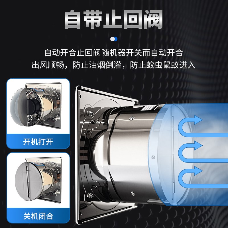 排风扇厨房换气扇排气p扇家用大功率抽油烟机强力化妆室墙壁排风图片