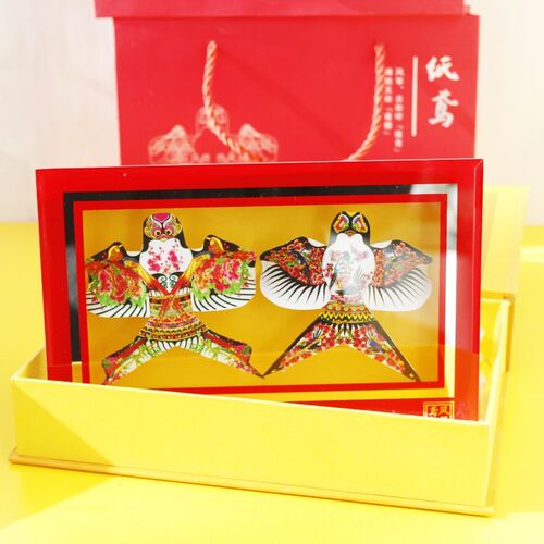 潍坊风筝工艺品精品礼盒r杨家埠传统沙燕礼品玻璃镜框摆件观赏礼