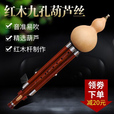 红木九孔9葫芦丝单可选双调vFG降BC调成人演奏型音准耐用高音易吹
