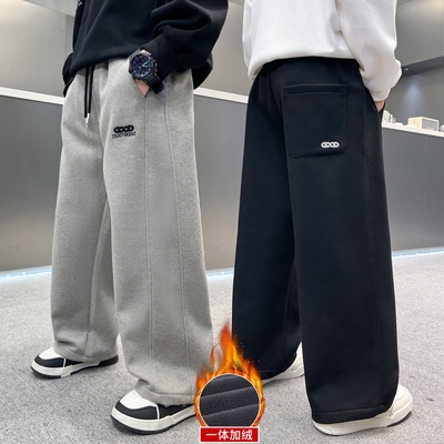 男童秋冬款卫裤加绒厚2025