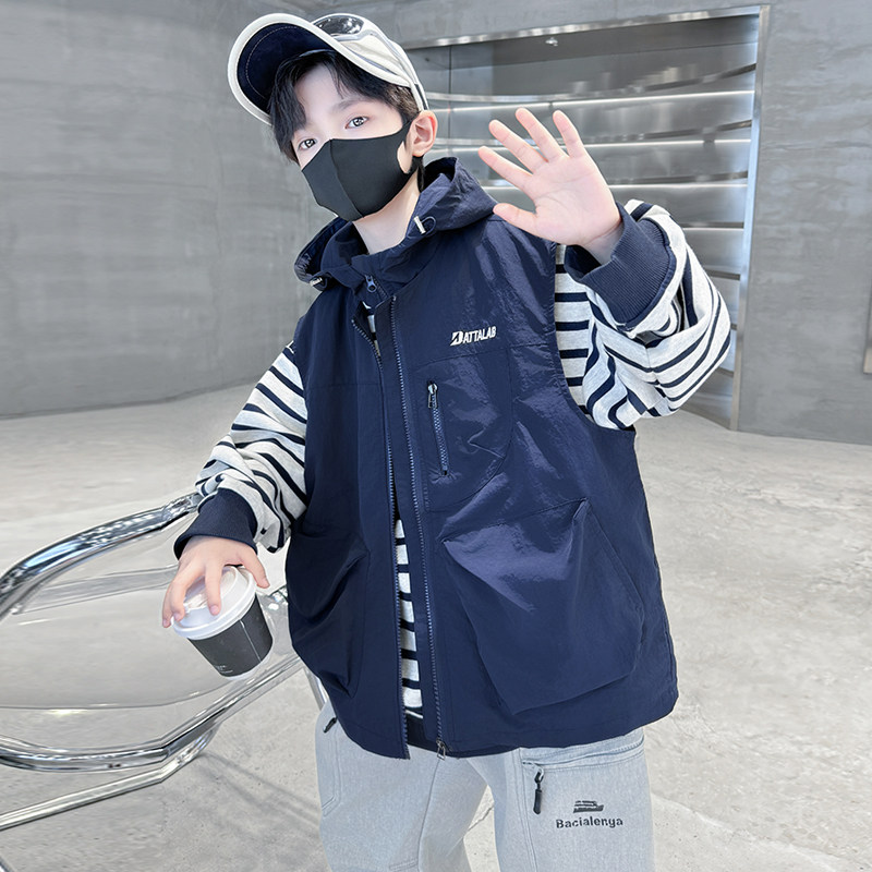 儿童装男童秋装马甲卫衣套装2026新款春秋款大童帅气秋季男孩时髦