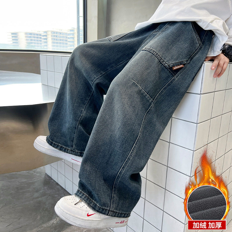 男童裤子秋冬款2025新大直