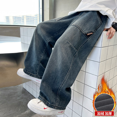 男童裤子秋冬款2025新大直