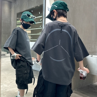 男童短袖T恤2026新款大童夏季薄款男孩痞帅炸街儿童夏装纯棉体恤t