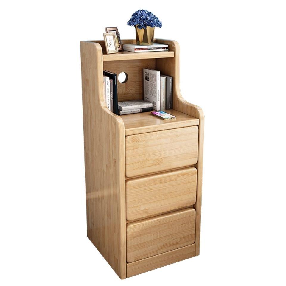 实木松木b床头柜现代简约小户型家用床边柜夹缝柜超窄储物收纳柜,住宅家具,智能床头柜,淘宝优惠券,粉丝福利购,淘宝优惠卷
