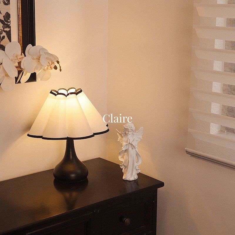 法式田园花朵台灯k少女心公主奶油风卧室装饰百褶床头灯复古氛围,家装灯饰光源,装饰台灯,淘宝优惠券,粉丝福利购,淘宝优惠卷