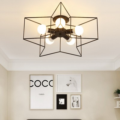 北欧简约造型灯h吸顶灯客厅灯铁艺吊灯儿童房卧室房间灯具餐厅灯