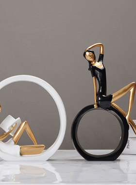 北欧文艺看书女孩k摆件客厅玄关办公室桌面书房家居轻奢装饰品礼