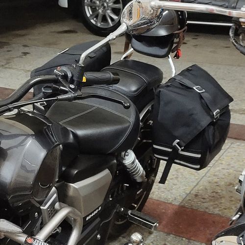 适用奔达250/400原r驰兽边包复古摩托车改装边箱帆布侧包无损安装