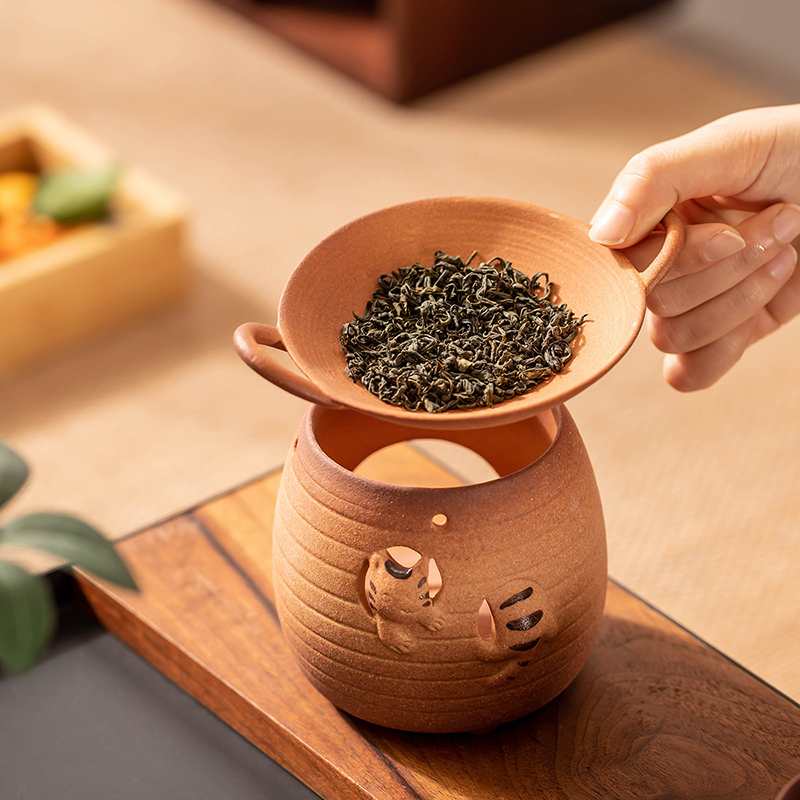 陶炉烤茶b家中蜡烛台烛火烤茶烤盘明火烤茶碳炉子小号罐罐煮茶烤