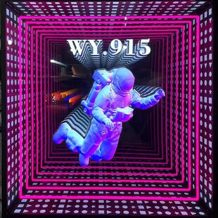 深渊镜千层镜定i制背景墙灯箱无限酒吧ktv台球厅隧道镜广告牌招牌