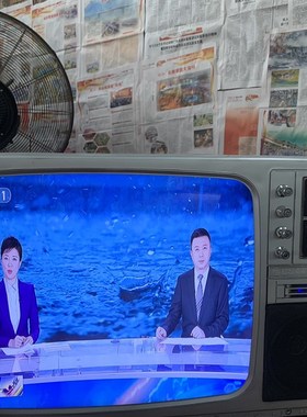 老式黑白电视机复古怀旧黑白机影视道具民俗老物件摆件.装饰品真