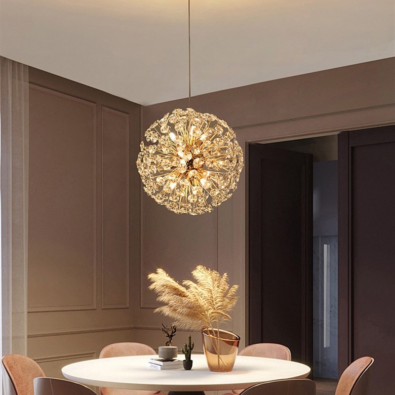轻奢水晶吊灯客厅灯现代简约大气B主卧室餐厅灯设计师创意蒲公英