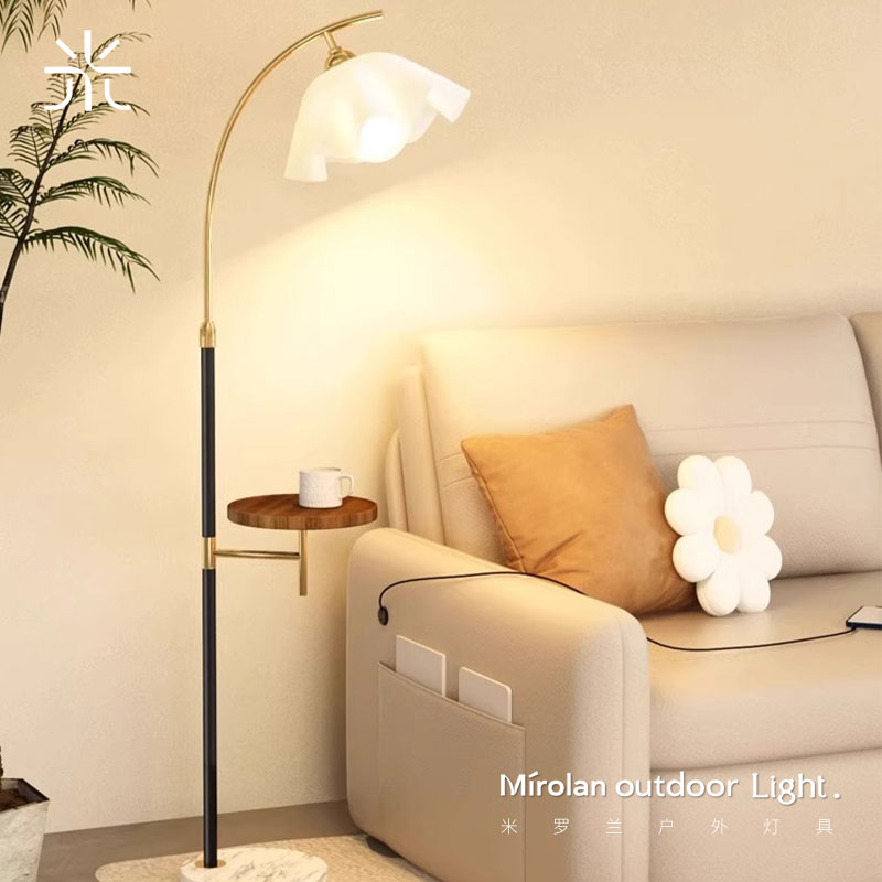 法式落地灯客厅落地n灯沙发旁边高级主卧落地灯床头柜感立式台灯