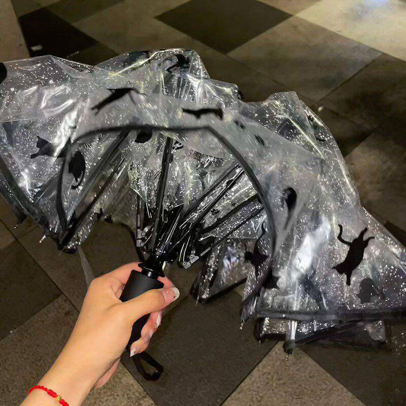 雨伞透明女生高颜值长柄男生可爱日系防风加大加厚加固折叠自动伞