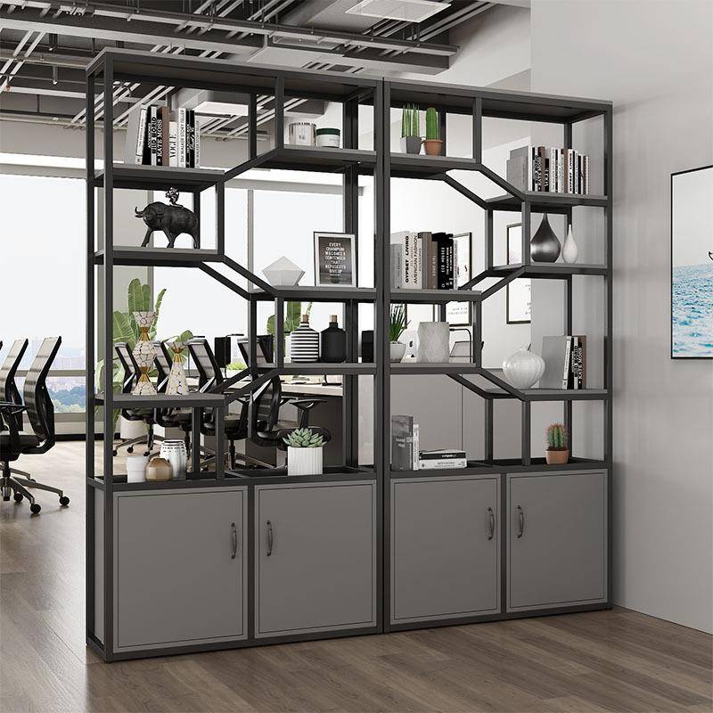 简约客厅玄关柜理发店展示隔断墙办公室屏风隔断公司铁艺置物架子