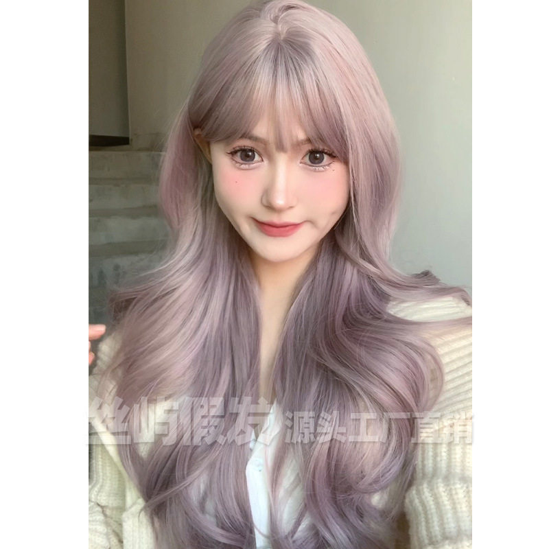 义乌市丝屿假发商行丝屿网红假发女长发主播同款波浪卷甜美可爱灰