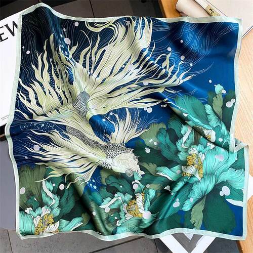100% Pure Silk Satin Scarf High-Quality Women Square Scarves