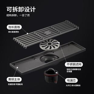 全铜直漏条地漏防2025长直 厂家直供大排量加间长地淋地浴房卫生