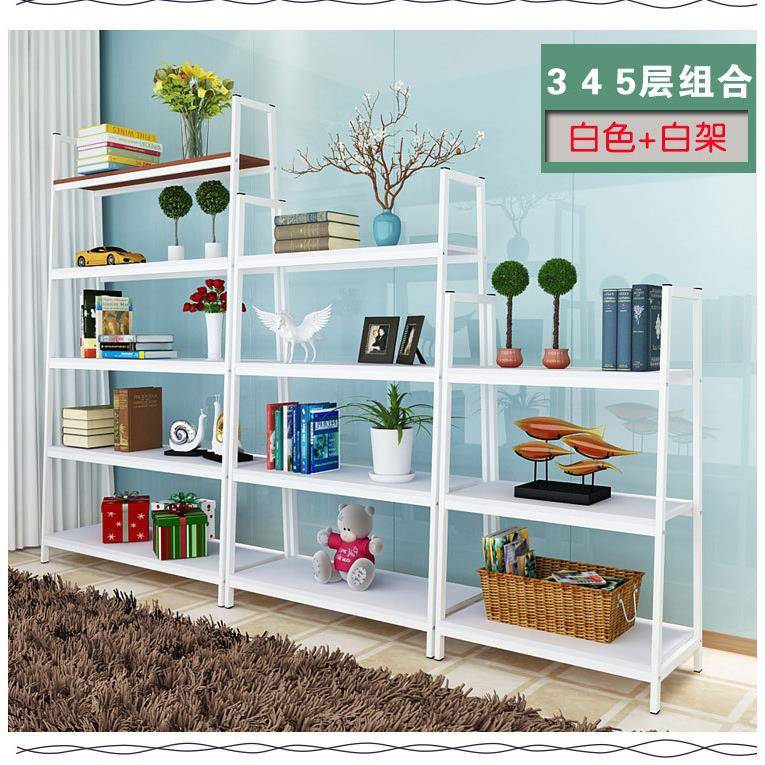 新008展款简落地式置物架钢木书架架创意示架收纳货架展柜现约货