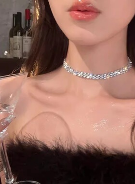 时尚镶钻项链项圈欧美网红个性气质颈带脖子饰品短款锁骨链女挂脖