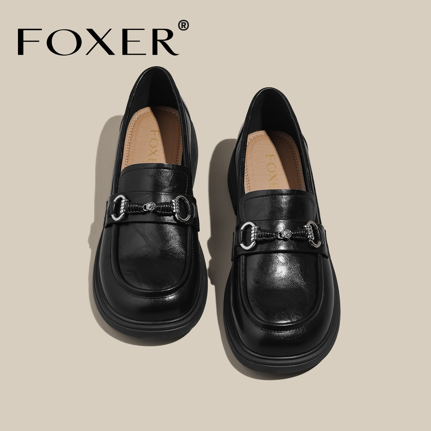 黑色乐福鞋女款厚底增高通勤小皮鞋2026新款百搭软底不累脚单鞋女