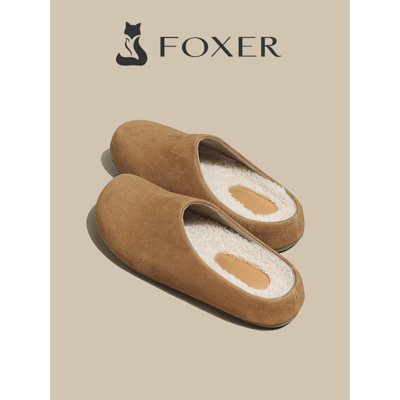 FOXER包头加绒勃肯鞋女2024新