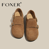 真皮勃肯鞋 布洛克女鞋 女2026新款 春夏全包百搭软底轻便双扣带单鞋