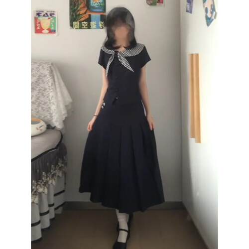 THE AIER韩系套装学院娃娃夏上衣感小众连衣裙新款子女设计风半裙