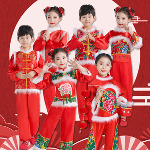 速发演旦演出服庆台装 喜舞幼儿开门红打鼓秧歌舞蹈服说唱舞台表元