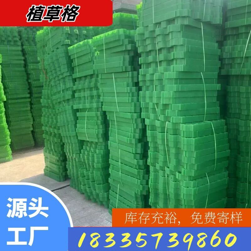 速发塑料平口植草格停车场绿化5公分绿色塑料植草格花口植草格厂