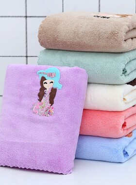 速发70*140浴巾成人高密珊瑚绒水O快速吸浴定L巾GO制超市爆款