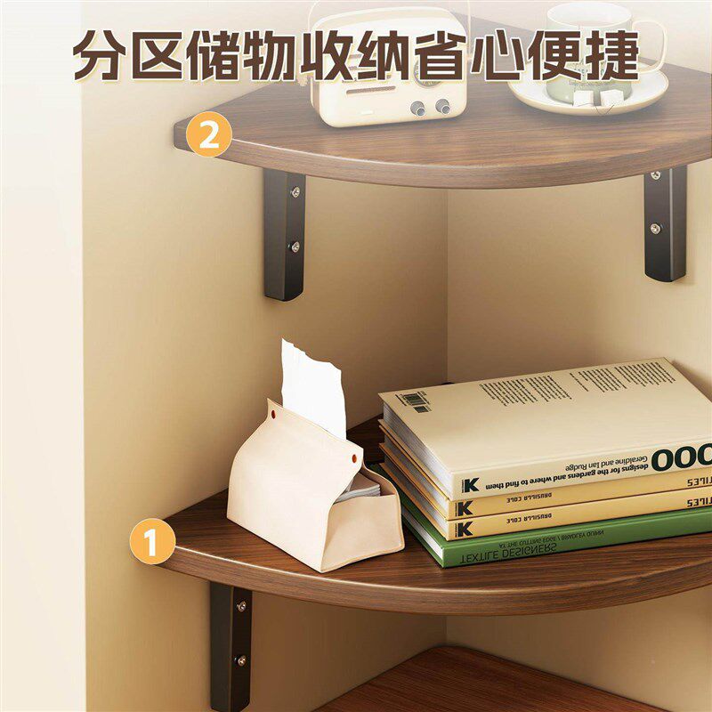 速发墙上置物架壁挂墙面隔板三角架客厅墙角装饰转角书架免打孔收
