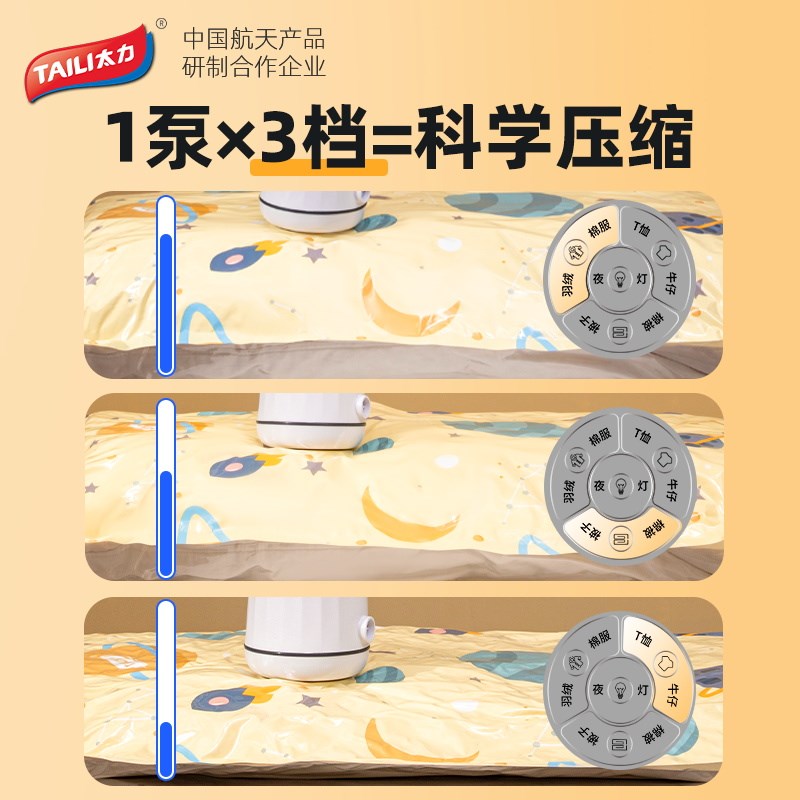 速发太力多功袋电动抽气泵压缩袋抽真空泵小型家用衣服棉纳收被能