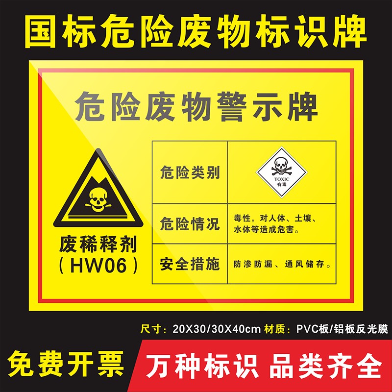 速发危险废物标识牌警示牌国标废切削桶标布污泥油漆液抹牌