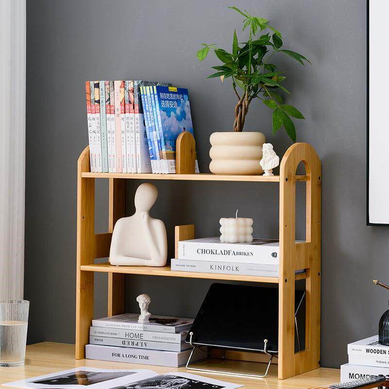 速发书架桌面简易多层收纳办公室电脑桌家用书桌儿童书柜桌上置物