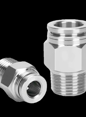 热销304不锈钢快速接头气动8mm气管快插直通高压高温PC8-01/PL6-0