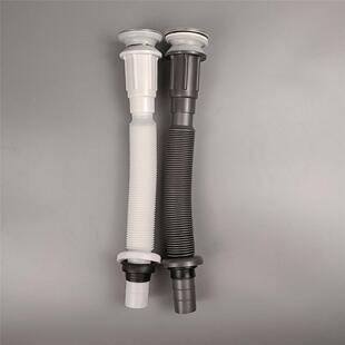 热销源头洗手盆塑料下水器下水管防臭面盆不锈钢伸缩排水管现代简