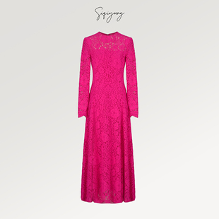 弗洛伊德 活动 蕾丝连衣裙 修身 收腰镂空千金风法式 SIQIYOUNG