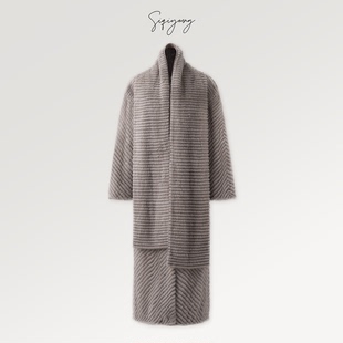 复古宽松大衣 芬兰sagafurs进口天鹅绒水貂外套 SIQIYOUNG 比弗利