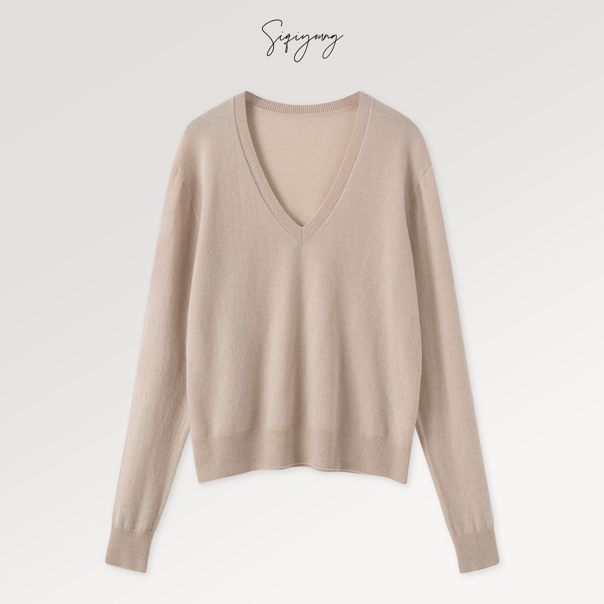 SIQIYOUNG棉花糖羊绒系列V领上衣