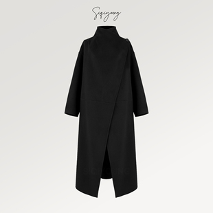 100%小山羊绒黑色大衣 Cashmere 简约廓形 13.8Baby SIQIYOUNG