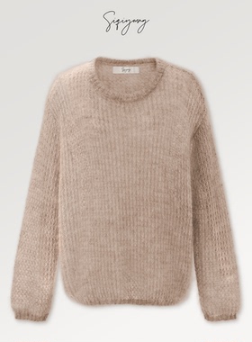 SIQIYOUNG 春风十里-法式优雅感镂空上衣 马海毛羊毛混纺