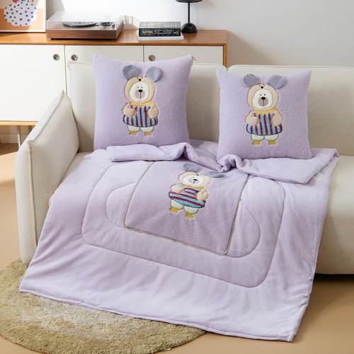 儿童抱枕被子两用沙发靠垫可爱办公室午休枕头学生宿舍盖毯加厚冬