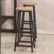 吧台凳高脚凳高凳简约现代钢木结构奶茶店饭厅阳台吧凳子