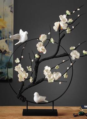 新中式摆件软装饰品禅意客厅空调办公室创意茶桌梅花中式玄关摆设