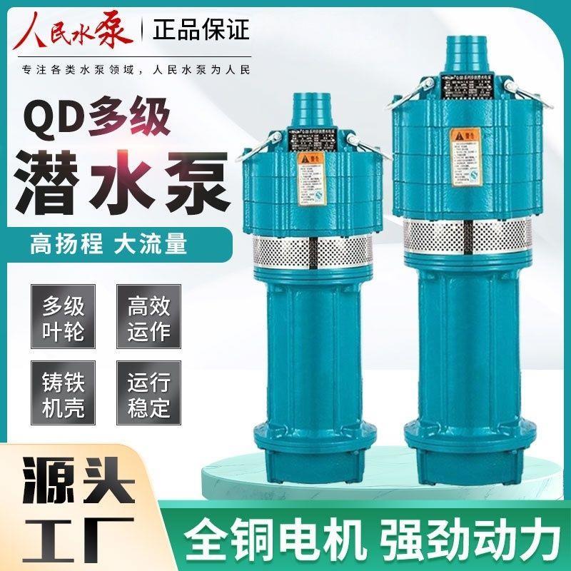 人民QD多级潜水泵高扬程农用抽水机水井灌溉工地降水泵小老鼠家用