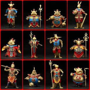 上善若水 狗鼠牛虎兔龙蛇马羊猴鸡猪工艺品0548 全铜十二生肖摆件