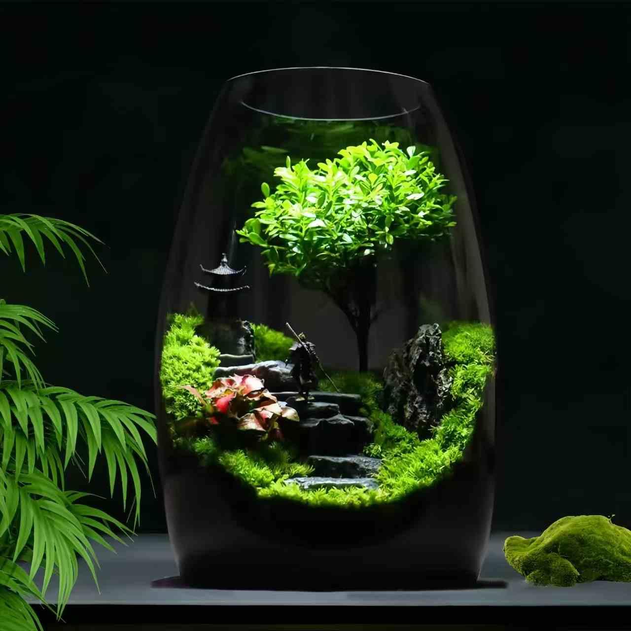 苔藓微景观生态瓶玻璃造景植物盆景办公室桌面diy盆栽装饰小摆件