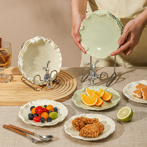 轻奢吐骨碟家用高档吐骨头碟残渣盘陶瓷小吃盘子水果盘零食小碟子